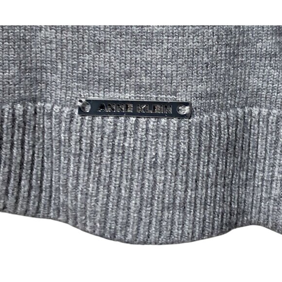 Anne Klein Gray Off the Shoulder Cowl Neck Sweater M Viscose Blend - Picture 9 of 13